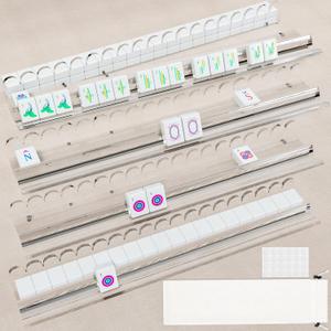 18.5in Acrylic Mahjong Racks with Pushers Set of 4