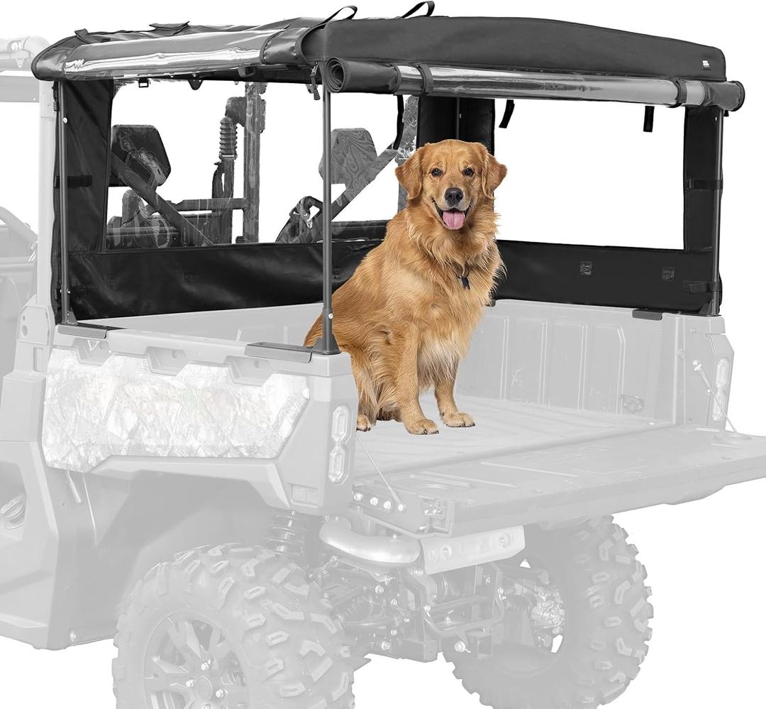 KEMIMOTO UTV Soft Cargo Camper Cover Bed Rack Compatible with CFMOTO UForce 1000/1000 XL 2019-2025 Rear Camper Top Canvas Cover Accessories