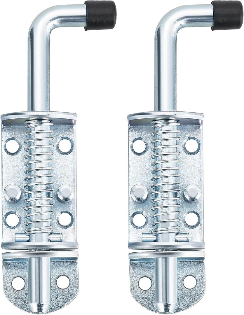 6.5inch Spring Loaded Latch with Pin Receiver, Metal Lock Barrel Bolt Spring Loaded Locking Latch, Ideal for Gates, Doors, Trailers, and Other Items Requiring Secure Closure (6.5 in, 2, Pack)