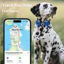 WhoseID Dog Collar with Waterproof AirTag Holder & Anti-Lost QR Code, Cute Bling Warpping Adjustable Width for Small Medium Large Pet (Blue, M)