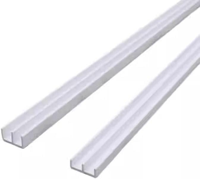 PVC 2-Groove Sliding Track for Small Cabinets & Terrariums, Fast Track Rail Style, Cabinet Door Replacement Track with Plastic Slide, Plastic Slide, 100CM/In 39.37