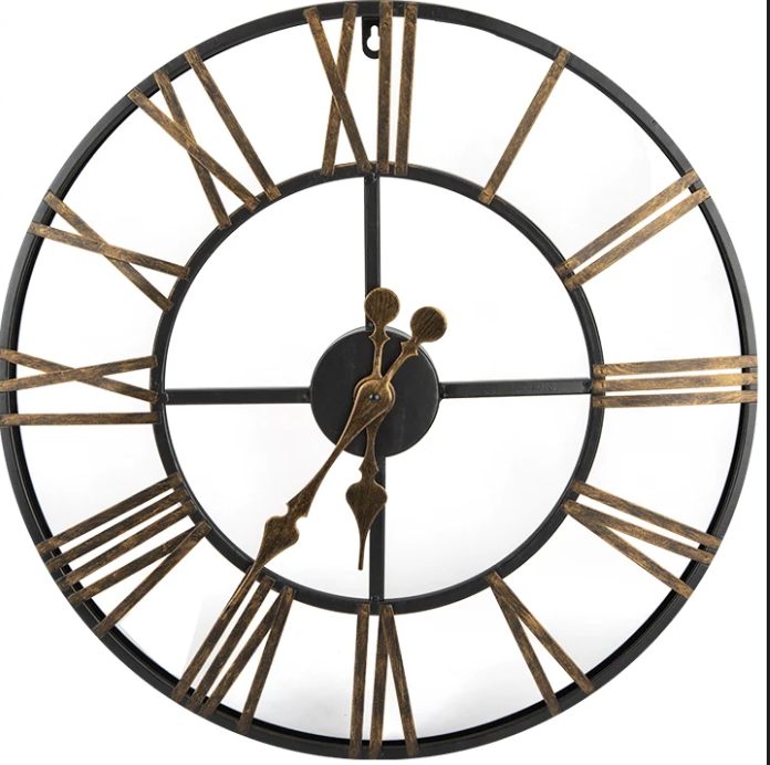 Large XXL Wall Clock Gold 60" Modern and Silent