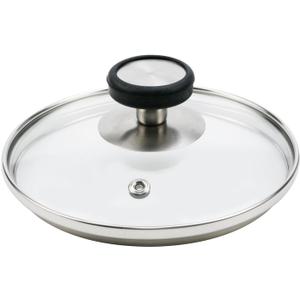 6 Inch Universal Tempered Glass Pot Lid Glass Covers for Frying Pan Wok Pot Skillet, with Insulated Handle and Silicone Dish Sponge