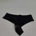 Genfirdom Womens High Waisted Thong Bikini Bottoms Swimsuit Bottoms High Cut Rave Bottoms(Black, S)