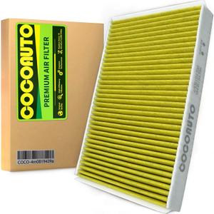 COCOAUTO Cabin Air Filter for 2017-2025 Audi Q7 Q5 A5 Quattro A4 Q8 A6 A7 A8 e-tron R8 SQ5 S5 S4 RS5, Fits 2019-2025 Porsche Cayenne, Replace 4m0819439a CF12211, With Aactivated Charcoal