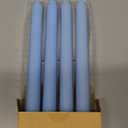 10in Vertical Stripe Taper Candles Set of 4 Pack Striped Tapered Candle, Tall Candlesticks,for Dinner Party Wedding, Home Decor,Kitchen Decors,Christmas,Halloween (4, Light Blue, 10in)