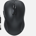 WisFox 2.4G Wireless Mouse for Laptop, Ergonomic Computer Mouse with USB Receiver and TypeC Adapter, 3 Adjustable Levels, 6 Button Cordless Wireless Mice for Windows Mac PC Notebook (Black)