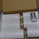 Outdoor 6pcs Flameless Waterproof Candles with Handy Remote Control, Cycle Timer Battery Operated Candle Grease Effect LED Flickering Pillar Plastic Long Lasting (White, 3" x4" 5" 5" 6" 6" 7")