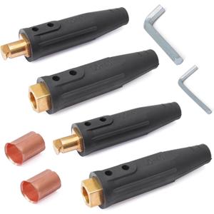 2 Pack LC-40 Welding Cable Connector Kit (2 Male / 2 Female) for Welding Machine Accessories, Cable Capacity 1/0 Thru 2/0, 350 Amp Max Rating