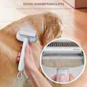 Self Cleaning Grooming Brush for Shedding Pets Rake Gently Removes Loose Undercoat Mats Tangled (White)