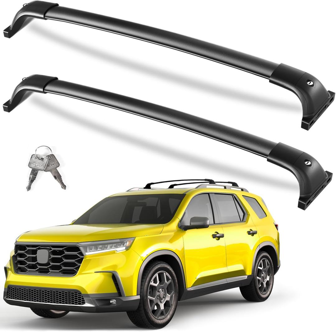 KINGGERI 300lbs Lockable Roof Rack Cross Bars Compatible with Honda Pilot 2023-2026 .Heavy Duty All Aluminum Crossbars Rooftop Cargo Basket Luggage Kayak Canoe Snowboard Bike