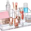 Amazing Abby - Tiffany - Acrylic Cosmetic Organizer (1-Pack), Transparent Plastic Makeup Holder, Compartmented, Shatter-Proof, Perfect Bathroom Vanity Storage Solution for Beauty Supply, Large