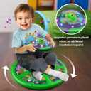 Flooyes Dinosaur Sit and Spin Toys for Toddlers Boys 1 2 3 Years Old, Birthday Gift for Boys Age 2-4 with LED Lights and Music, 360 Spin, Medium, Small