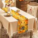 2 x Plaid Pumpkin Fall Table Runner - 13"90" Thanksgiving Table Runner with Sunflower for Fall Decor, Seasonal Harvest Autumn Thanksgiving Decorations for Home, Dining Room, Kitchen, Parties