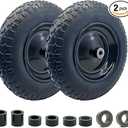 2-Pack of 4.80/4.00-8 Pneumatic Tire and Wheel,2PR (Air Filled)- 5/8"or 3/4" Powdered Metal bushings and 3"or 6"Center Hub,for Wheelbarrow,Garden and Utility Cart,Trolley,Wagon and More (MYTT4008-2)