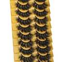 Goddvenus Lashes with Spikies False Eyelashes Faux Mink Lashes Fluffy Natural Look Eyelash Fake Lashes Wispy Full 10-18mm D Curl Strip Eyelashes Pack 7 Pairs