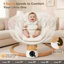 Baby Swings for Infants | Electric Portable Baby Swing with Bluetooth, 5 Swing Speed, 3 Timer Settings, 10 Melodies, 5-Point Harness & Remote Control | Indoor & Outdoor Newborn Swing (Beige)