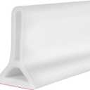 98" Collapsible Shower Threshold Water Dam Shower Water Stopper Barrier Keeps Water Inside Threshold Dry and Wet Separation Suitable for Bathroom Kitchen Sink Bathtub and More