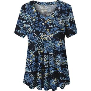 U.Vomade Women's Plus Size Tops Short Sleeve Blouses Flowy Summer Tunic Tops M-4X (XL)