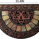 Cedilis Half Round Door Mat, 24 x 36 Inch Front Door Mat, Semi Circle Non-Slip Outdoor Door Mats, Half Circle Rug for Outside Entry, Heavy Duty Rubber Doormat, Low-Profile Welcome Entrance Way Rug