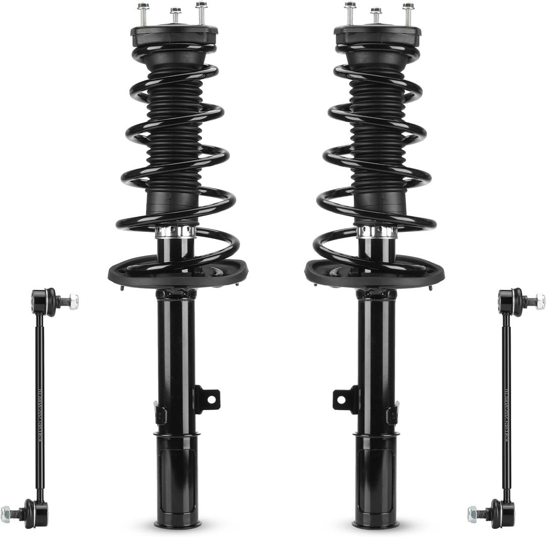 Rear Struts w/Coil Spring & Sway Bar Links for 2004-2006 Toyota Camry / 2004-2006 Lexus ES330 (Exc. Adaptive Variable Suspension), Shock Absorber Assembly Replace 172207 172208 K90345, 4PCS