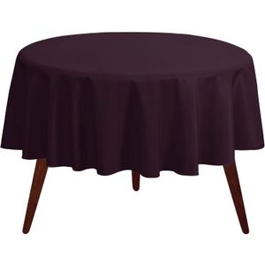 Gee Di Moda Round Tablecloth - 70 Inch Eggplant Round Table Cloth for 24 to 48 Inch Round Tables - Heavy Duty Washable Fabric - for Buffet Table, Holiday Party, Dinner, Wedding & Baby Shower
