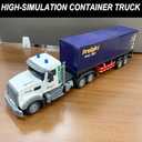 23.6-Inch 9-Channel Remote Control Semi Truck with Trailer  1:24 Scale RC Container Carrier Truck Toy for Kids 3-8, Dual Batteries, Light & Sound Effects, Ultimate Gift for Boys & Girls