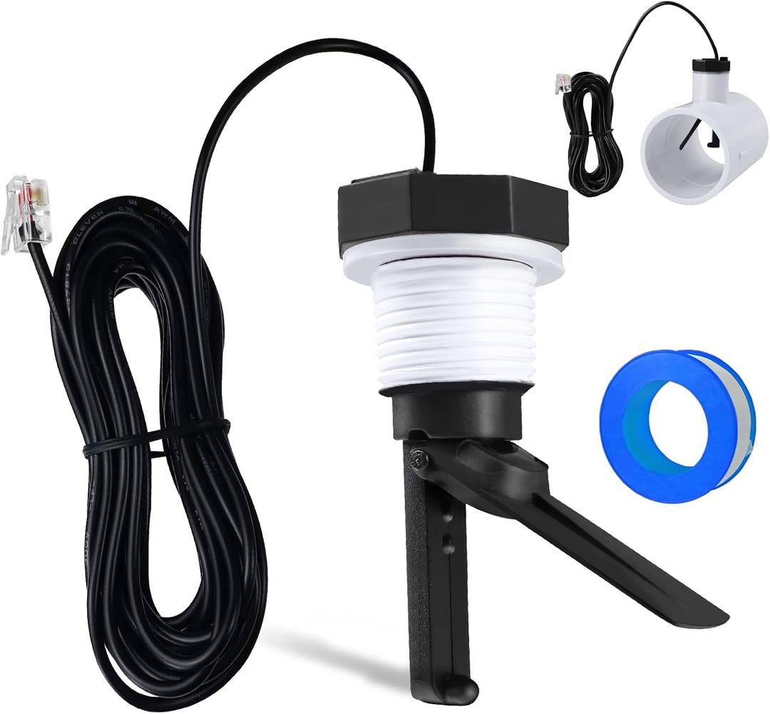 GLX-FLO-RP Flow Switch Assembly Compatible with Hayward Goldline Aquarite Salt System, Flow Sensor Assembly for Aqua Rite Salt Cell and Chlorine Generator, with Tee and 15-Feet Cable