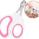 6 x Cat Nail Clippers with Circular Cut Hole -Avoid Over Cutting Pet Nail Clippers -Sharp Angled Blade Professional paw Trimmer Set for Novice pet Families (Pink)