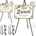 63" Display Easel Stand - 2Packs Art Easels for Wedding Sign Poster Stand Folding Floor Adjustable Metal Black Easel Instant Tripod Easel for Painting Wedding Welcome Sign Stand