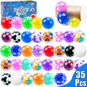 35PCS Stress Balls, Squishy Squeeze Balls Bulk, Sensory Balls, ADHD Stress Relief for Adults , Classroom Prizes, Party Favors, Birthday Gift, Goodie Bag Stuffers