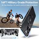 CASEKOO Black Titanium for iPhone 16 Pro Max Case with Magnetic Ring Stand [Compatible with MagSafe] [16FT Military-Grade Protection] Shockproof Polished Frame Phone Grip Cover 6.9 inch