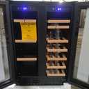 Tylza 24 Inch Wine and Beverage Refrigerator, Dual Zone Wine Beverage Cooler 24" with French Door, Under Counter Wine Beer Fridge Built-In or Freestanding, Holds 20 Bottles and 88 Cans, Black