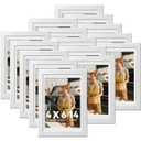 HappyHapi 4x6 Picture Frames Set of 14, Tabletop or Wall Display Photos 3.5x5 with Mat or 4x6 Without, Bulk Picture Frames Collage for Prints, Photos, Landscape and Artwork (White)