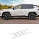 BisTate for Toyota RAV4 2019-2024 Pearl White Exterior Side Door Body Molding Bump Protector Edge Stripe Cover Trim ABS Car Accessories 4pcs