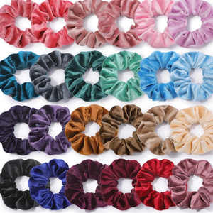 OCATO Birthday Gifts for Women Mom: 24Pcs Velvet Scrunchies Easter Basket Essentials for Adults Girls Elastic Hair Scrunchies for Women Girls Hair Ties Hair Bands Hair Accessories Party Favors