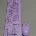 Wireless Keyboard and Mouse Combo, Full Size Silent Ergonomic Keyboard and Mouse, Long Battery Life, Optical Mouse, 2.4G Lag-Free Cordless Mice Keyboard for Computer, Mac, Laptop, PC, Windows (Purple)