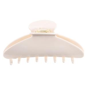 HAIMEIKANG Large Acetate 4 Inch Hair Claw Clip for Women - French Style Hair Claws for Thick Hair with Non-Slip Teeth, Hair Accessories for Updos, Buns & Ponytails (Beige)