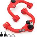 1-3" Lift Front Upper Control Arms for Nissan Xterra 2005-2015, Nissan Frontier 2005-2021, Pathfinder 2004-2018, PU Bushing, 2 Replacement Ball Joints, Wrinkle Red