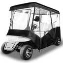 Golf Cart Enclosure 4 Passenger - 600D Waterproof Cover for 86-88" Roof | 4-sided clear PVC windows, roll-up doors, tail light visibility & wind-resistant hooks replace for Club Car, EZGO & Yamaha