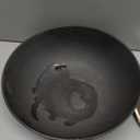 WANGYUANJI Cast Iron Wok Pan with Lid, 10.2 Inch Small Flat Bottom Stir Fry Skillet, Uncoated Traditional Chinese Iron Pot for 1-2 People, Compatible with Induction & Gas Stoves (steel Spatula-WOK)