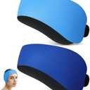 Lunmon 2 Pairs Swimming Headbands Adjustable Water Headbands for Adults Waterproof Safety Earplugs Swimming Ear band Protectors for Pool, Surfing, Diving and Water Sports