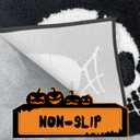 Halloween Bathroom Rugs Black White Bath Mats Skull Nightmare Before Christmas Home Decor Bath Rugs for Bathroom, Bedroom Washable Absorbent Carpet 20"x 32"