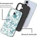 Case for iPhone 16 Plus,Coral Reef Whale Turtles Blue Green Phone Case Slim Silicone Shockproof Cover for Girls Women（Frosted & Durable）