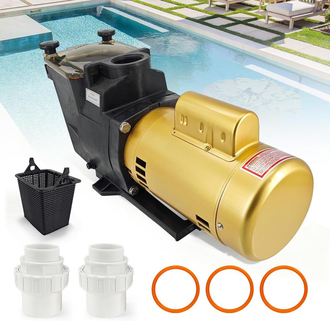 W3SP2610X15 Pool Pump Single Speed 1.5 HP 115/230V, Compatible with Hayward SP2610X15 High Efficiency Pump for In-Ground Pool and Spa
