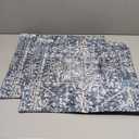 Boho Pillow Covers 18x18 Set of 2, Blue Carpet Pattern Decorative Throw Pillows Linen Ethnic Design Farmhouse Cushion Pillow Covers for Sofa Couch Outdoor Decor