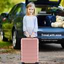 OLIXIS 20 Inch Carry-On Luggage, Hardside Suitcase with Spinner Wheels, Lightweight ABS Hard Shell Travel Luggage, TSA Approved Lock, Expandable Small Suitcase for Business & TravelPink