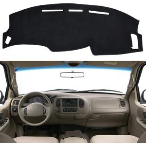 SPEEDWOW Dashboard Dash Board Cover Mat Carpet Compatible with Ford F150 1997-2003 Without Climate Sensor/Light Sensor