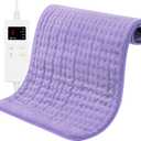 NBKLS Heating Pad for Back, Large Heating Pads for Body Muscle Pain Cramps Relief, 6 Heat Settings Machine Washable Electric Heating Pad, Birthday Christmas Gifts for Women Mom (12" x 24", Purple)