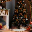 30 Pcs Christmas Velvet Ribbon Bows 6.7 Inches Vintage Xmas Tree Bow Decorations for Gifts Christmas Tree Wreath Home Door Cabinets Furniture Kitchen Party Decor(Brown)